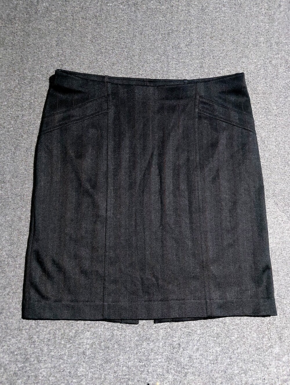 Black Pinstripe Stretchy Mini Skirt  by Express Sz S